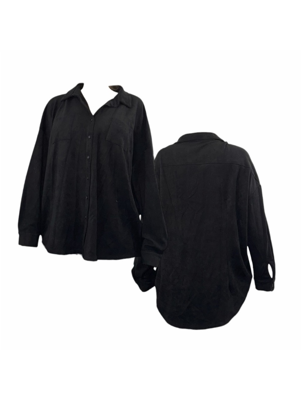 Super Soft Black Button-Up Shirt